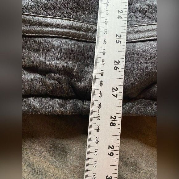 Joint Intl Men’s Bomber Jacket 42 Black Leather Harley Davidson Sherpa *Read* - Picture 6 of 6